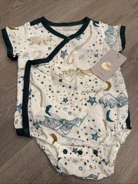 Nest Designs Teal & Gold Starry Sky Baby One-Piece